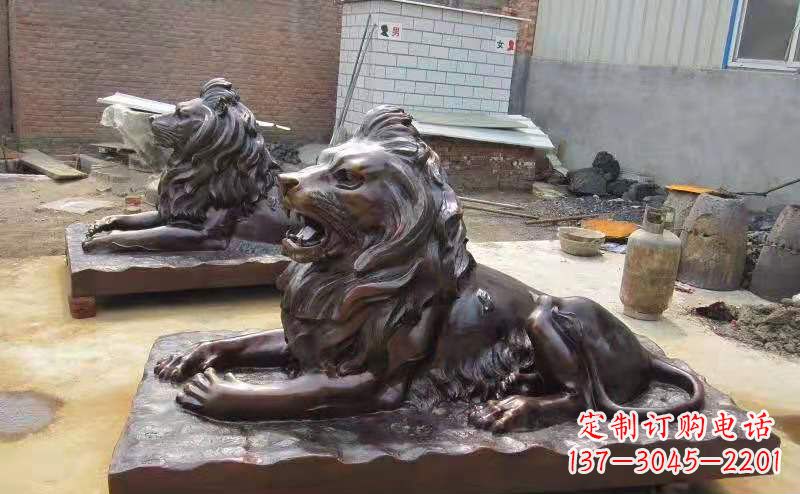 周口铜雕狮子户外摆件镇宅动物雕塑