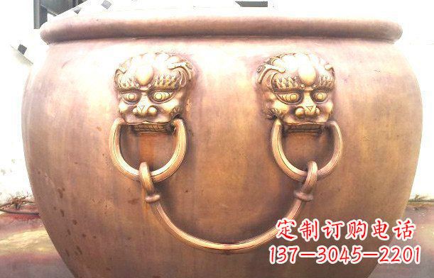 周口铜雕水缸寺庙景观雕塑_1