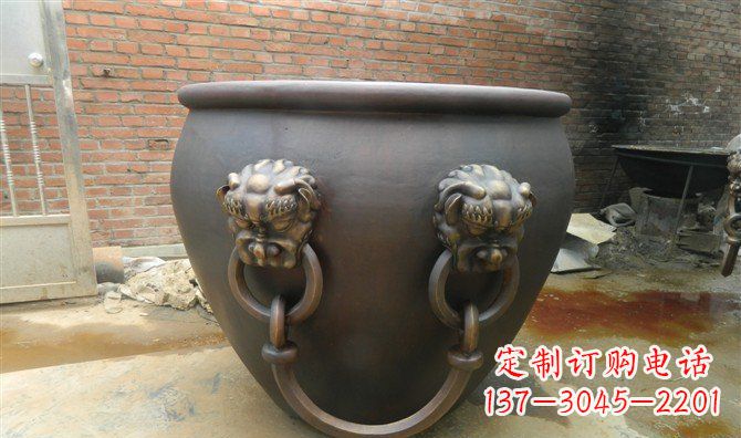 周口铜雕水缸寺庙景观雕塑_2