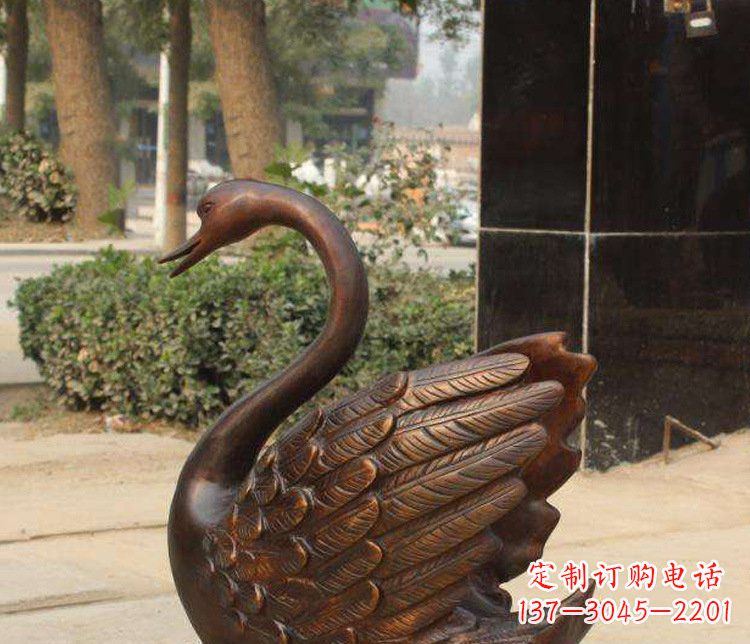 周口铜雕水景天鹅动物雕塑