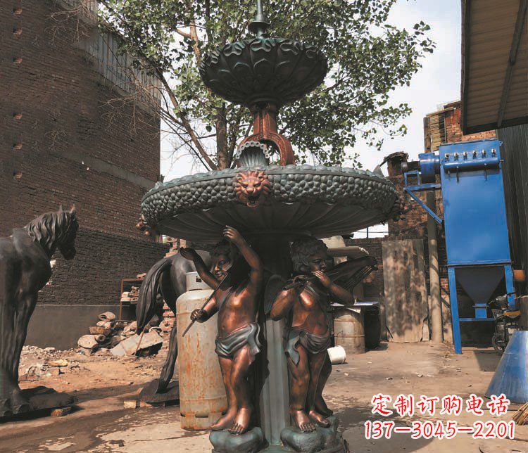 周口铜雕西方人物喷泉景观雕塑