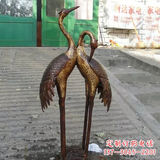 周口铜雕仙鹤夫妻