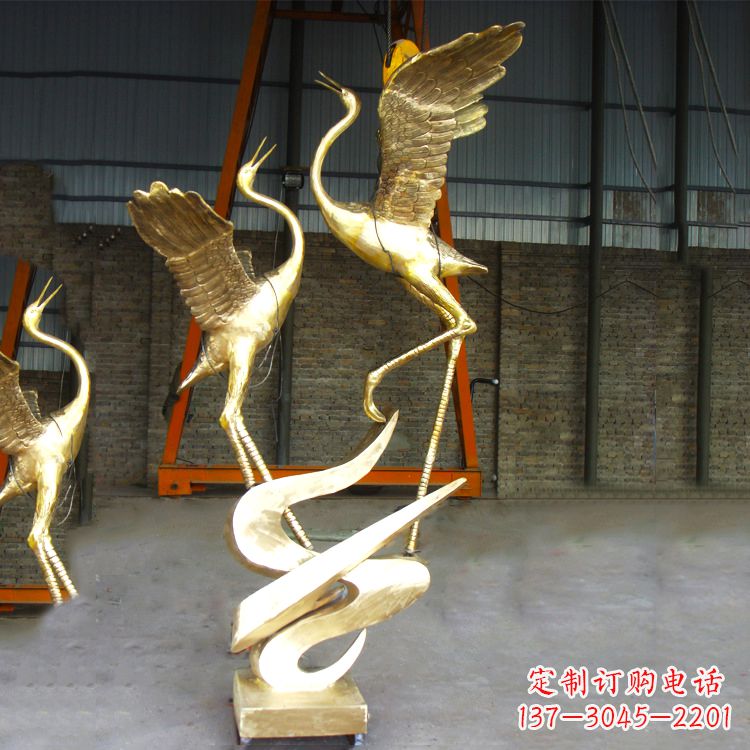 周口铜雕仙鹤景观雕塑