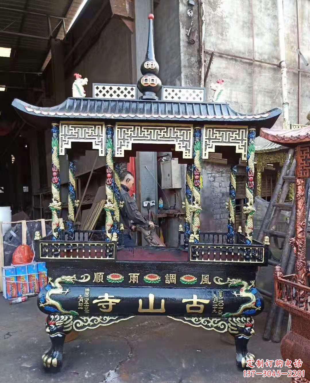 周口铜雕香炉寺庙景观雕塑