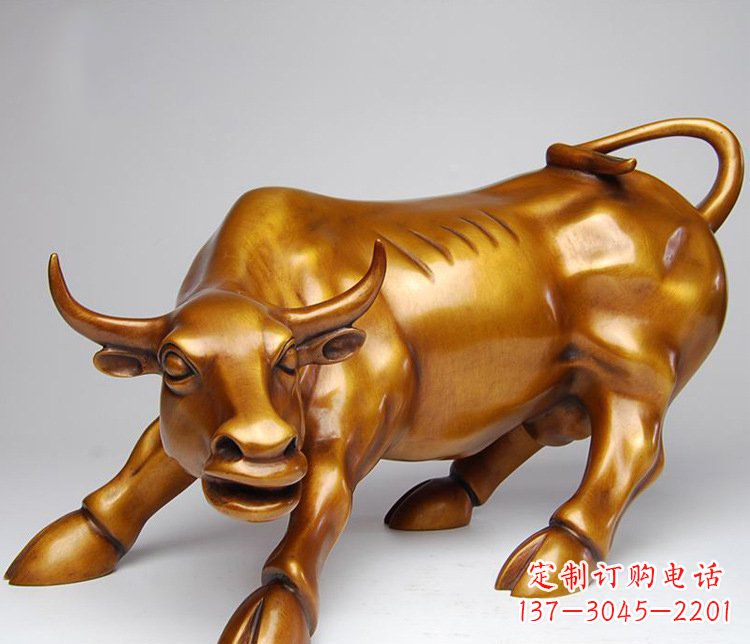 周口铜雕小区动物牛摆件 (2)