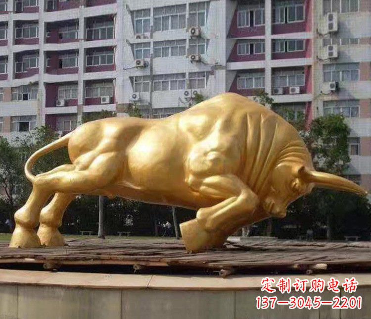 周口铜雕小区动物牛摆件 (3)