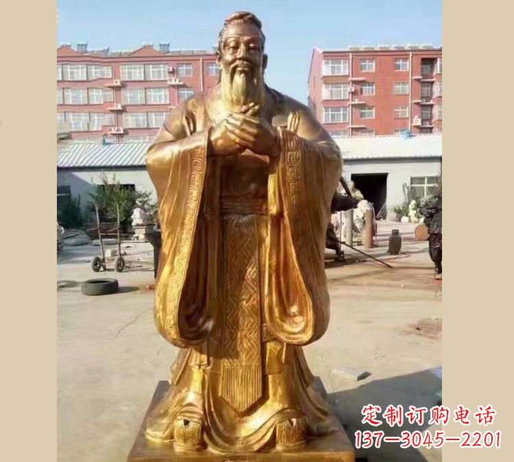 周口铜雕校园孔子