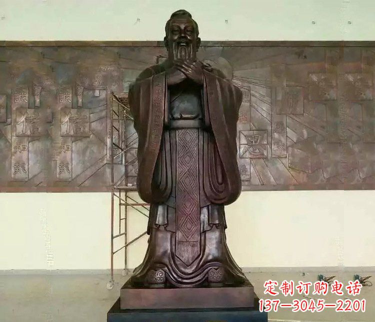 周口铜雕校园孔子文化雕塑摆件 (2)