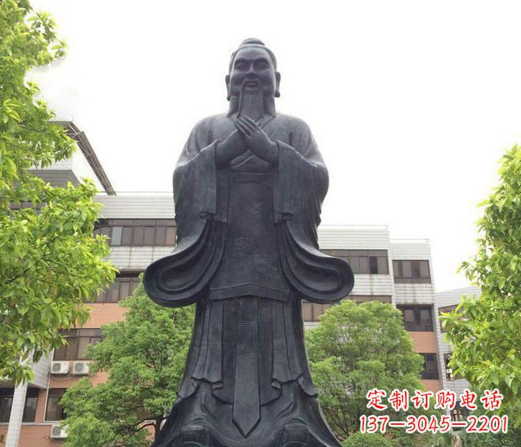 周口铜雕学校孔子圣人雕塑摆件
