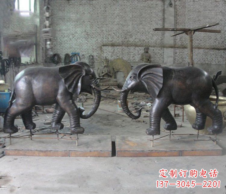 周口铜雕园林动物大象雕塑 (2)