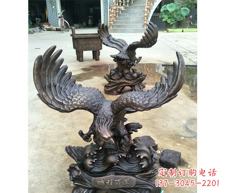周口铜雕园林飞鹰动物雕塑