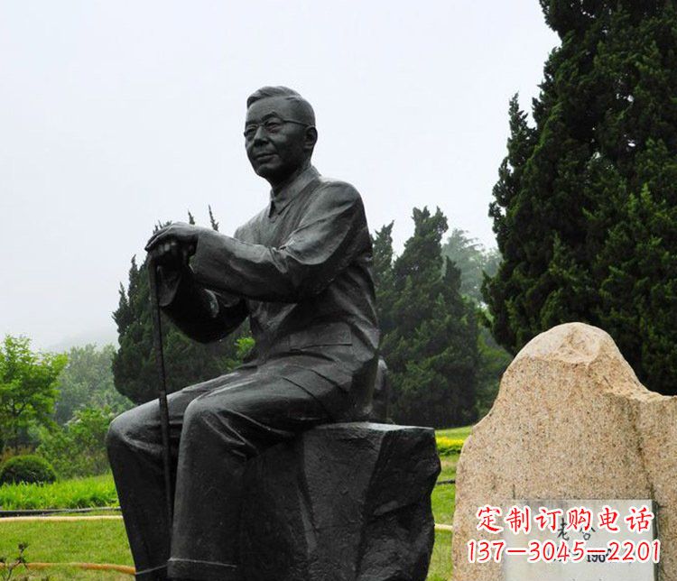 周口铜雕园林老舍人物雕塑