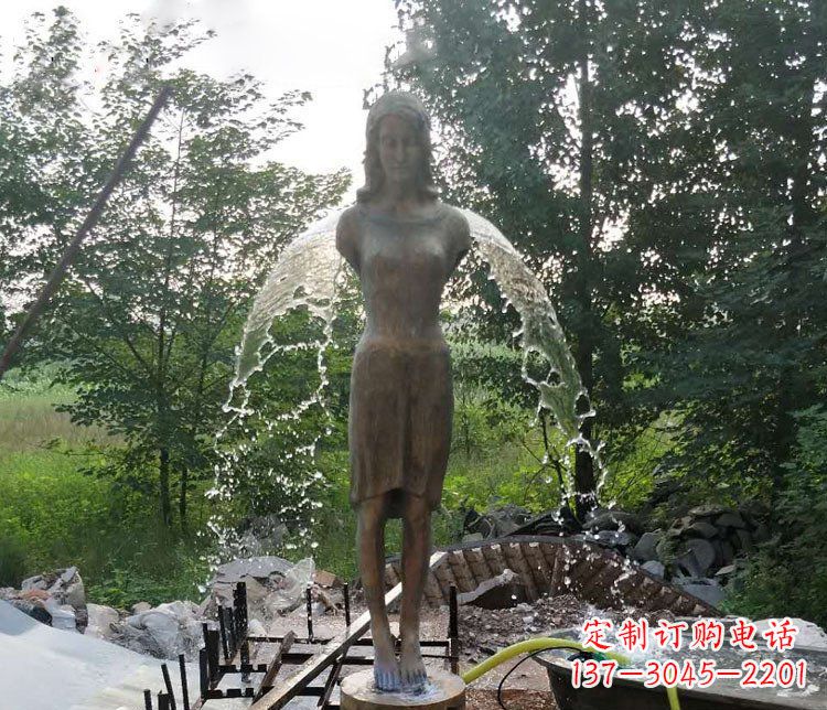 周口铜雕园林天使雕塑摆件