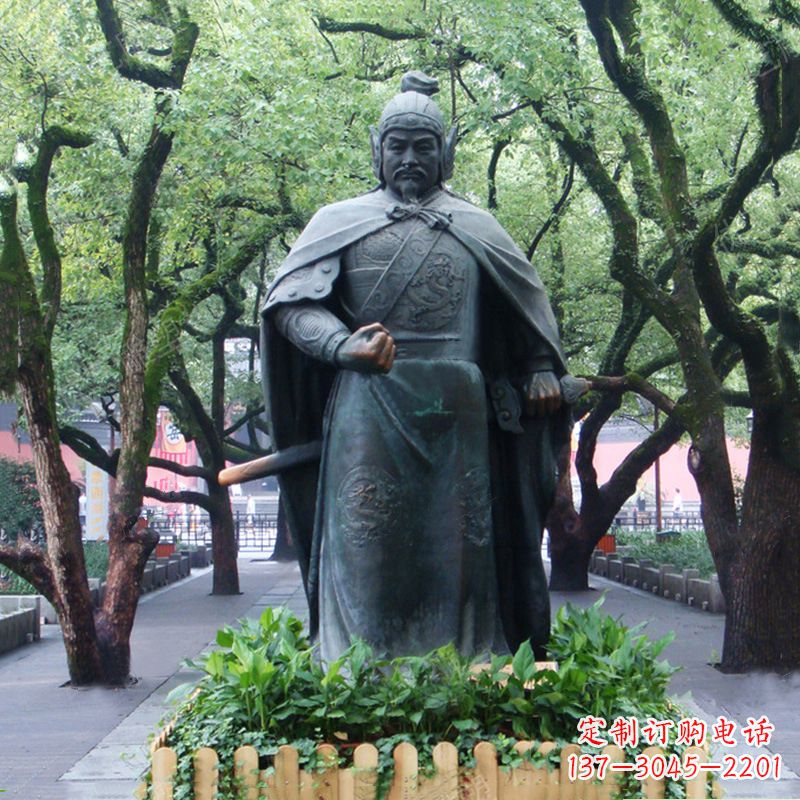 周口铜雕岳飞雕塑-公园园林历史名人中国古代民族英雄人物雕像