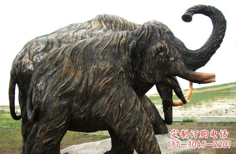 周口铜雕长毛象动物雕塑