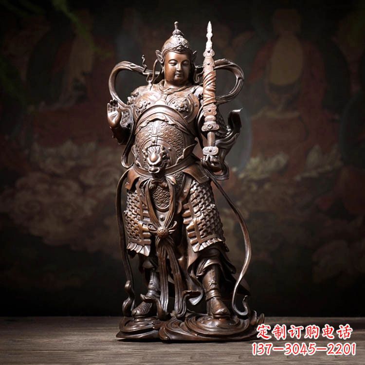 周口托塔李靖天王铜雕