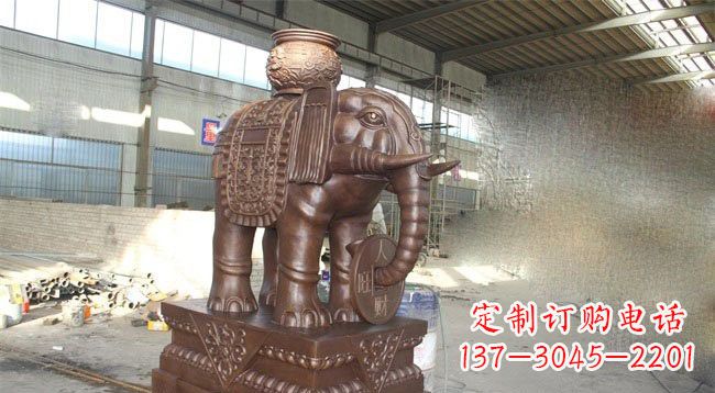 周口驮宝大象铜雕
