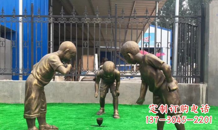 周口玩陀螺儿童铜雕