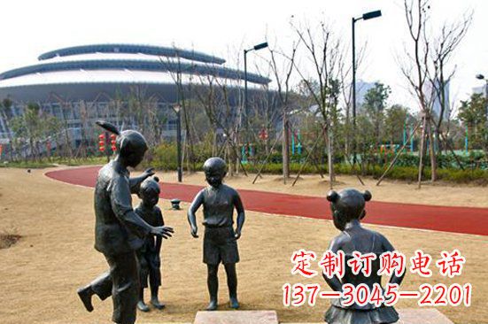 周口玩游戏儿童公园人物铜雕