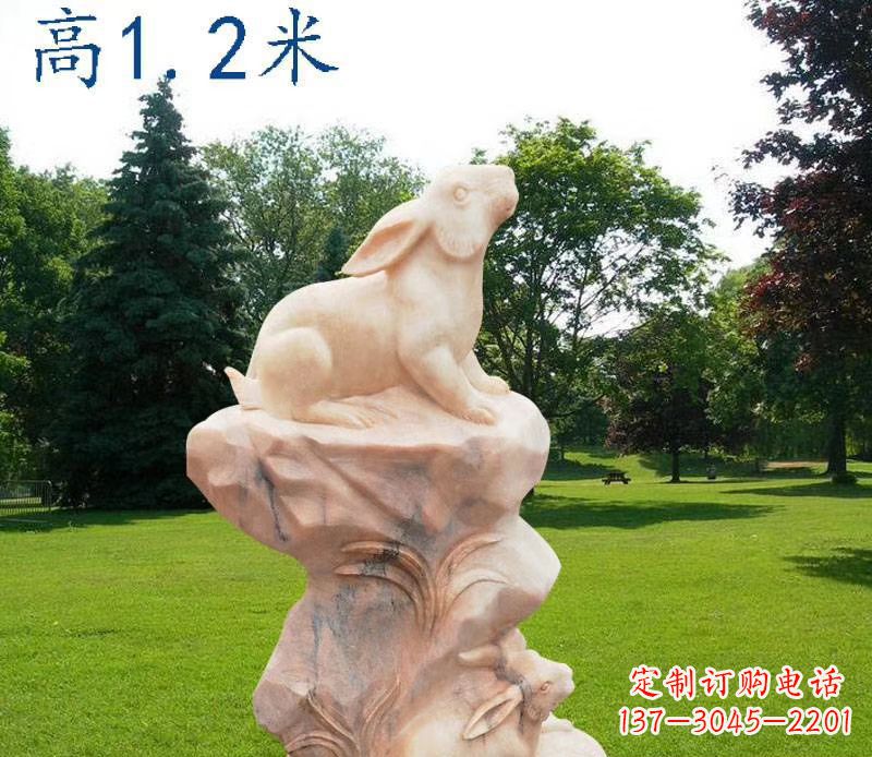 周口晚霞红12生肖动物石雕
