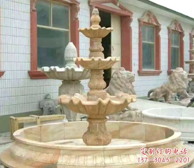 周口晚霞红大型喷泉石雕 (3)