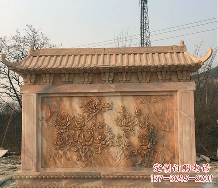 周口晚霞红公园影壁雕塑