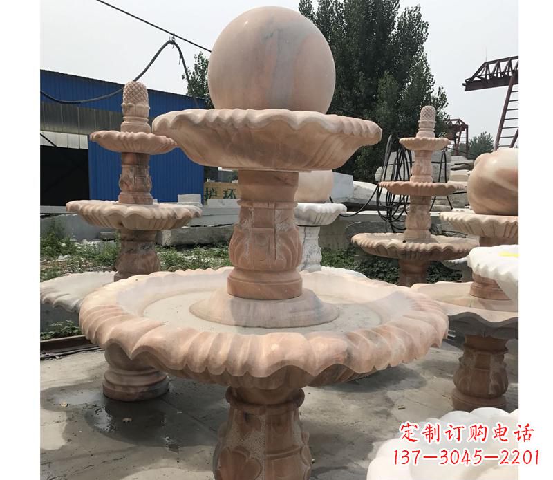 周口晚霞红景观风水球雕塑