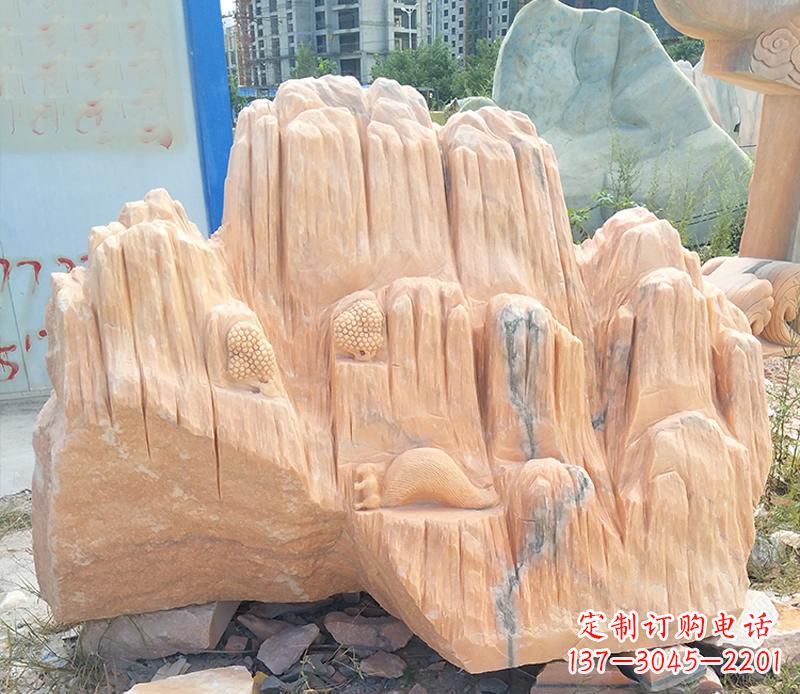 周口晚霞红景观假山雕塑