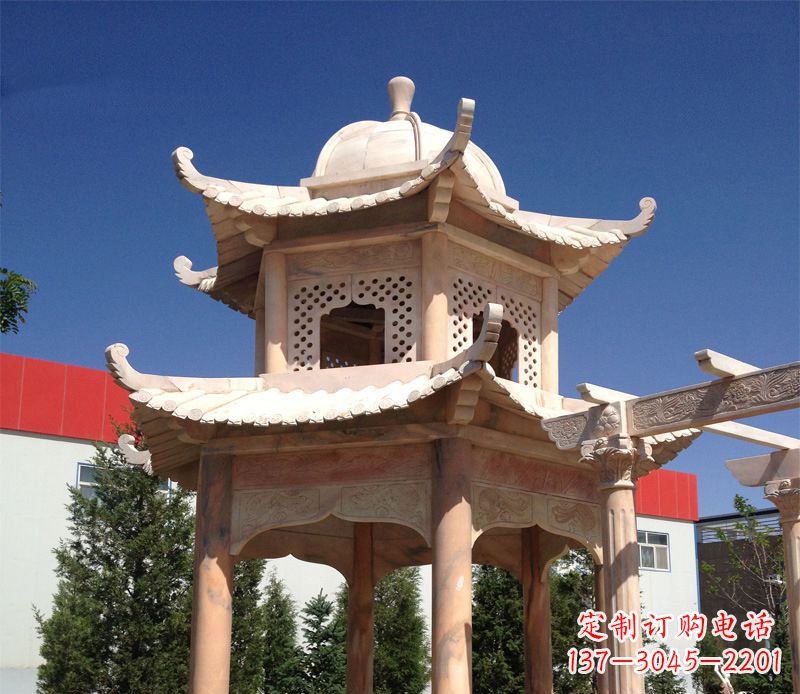 周口晚霞红景观凉亭雕塑