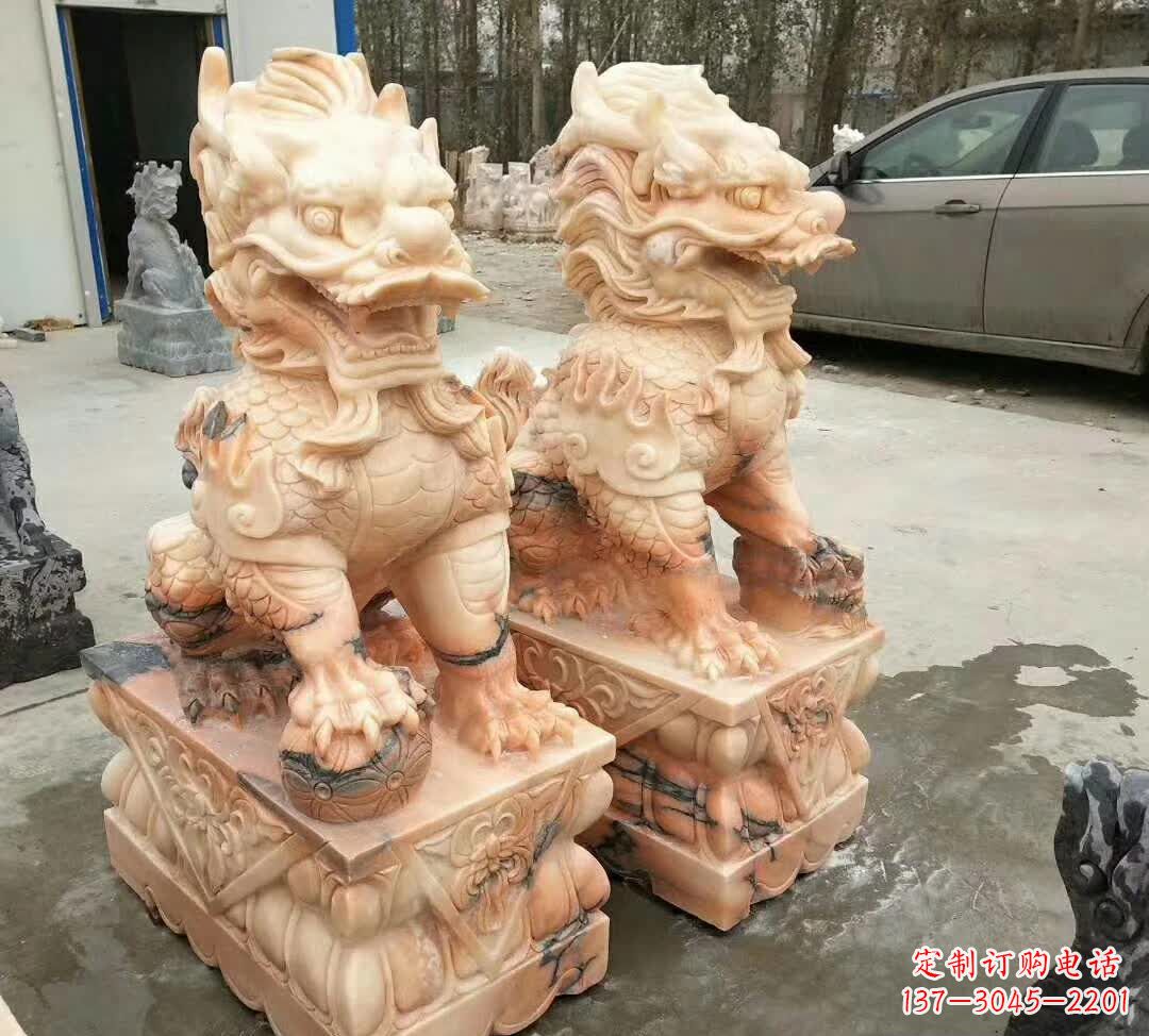周口晚霞红酒店麒麟门墩
