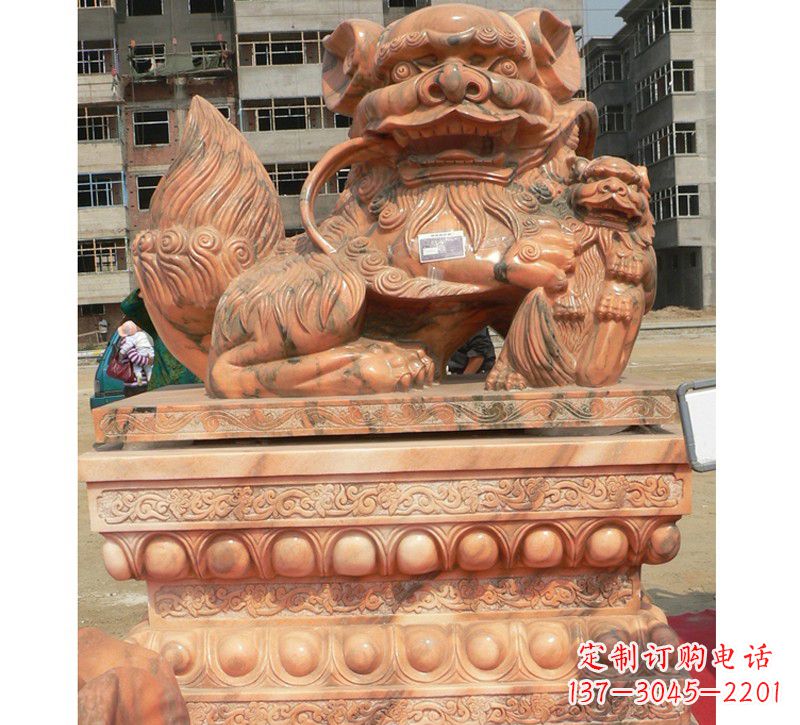 周口晚霞红南方石狮子