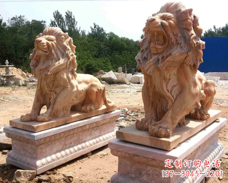 周口晚霞红欧式狮子雕塑222