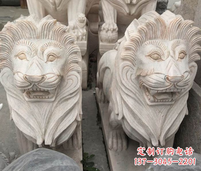 周口晚霞红欧式狮子石雕 (2)