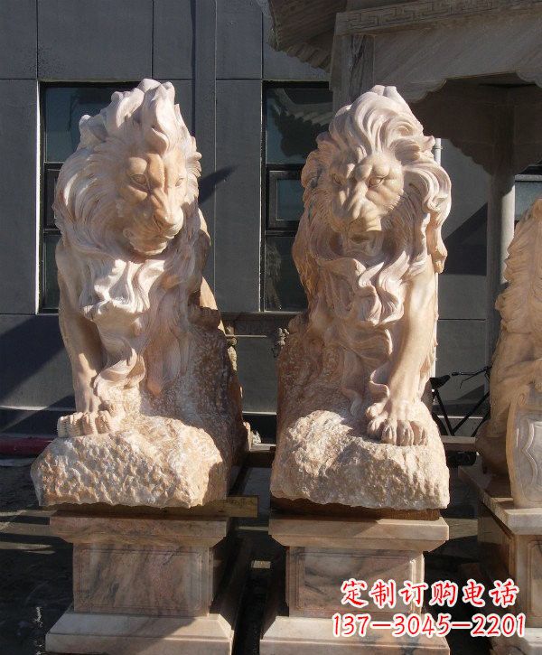 周口晚霞红欧式狮子石雕