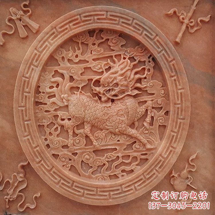 周口晚霞红麒麟建筑装饰壁画