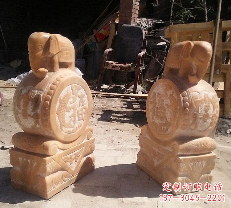 周口晚霞红小象门墩