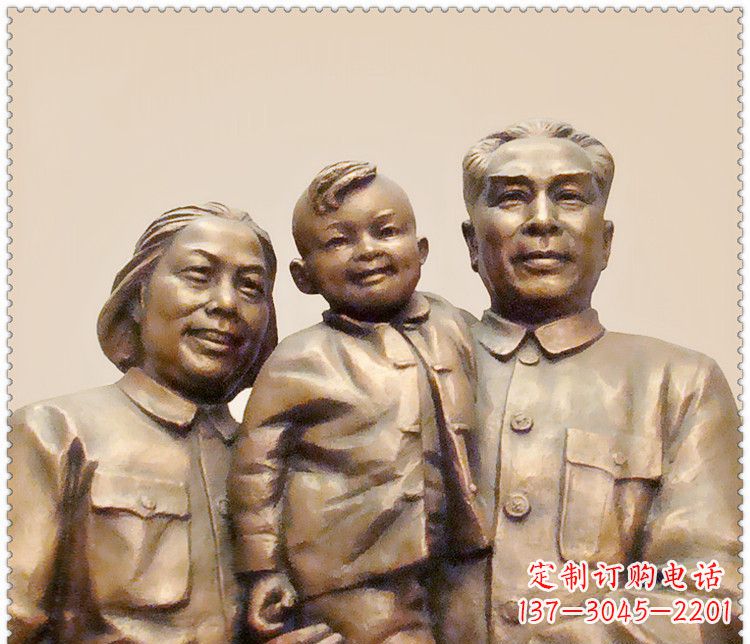 周口伟人周恩来一家铜雕