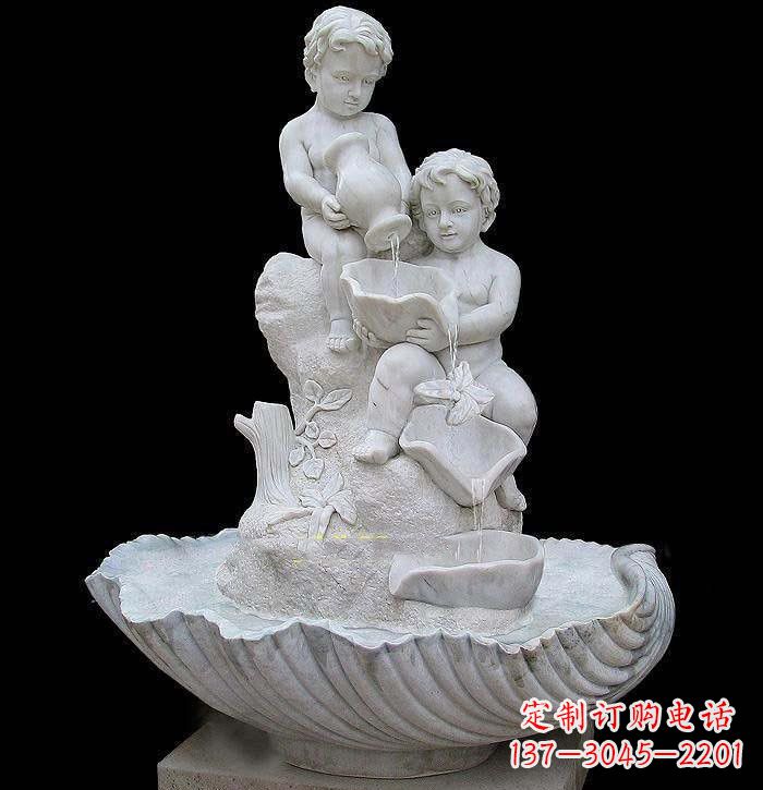 周口西方儿童喷泉石雕
