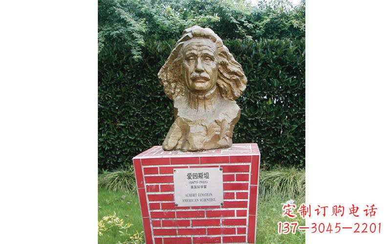 周口西方名人爱因斯坦头像铜雕