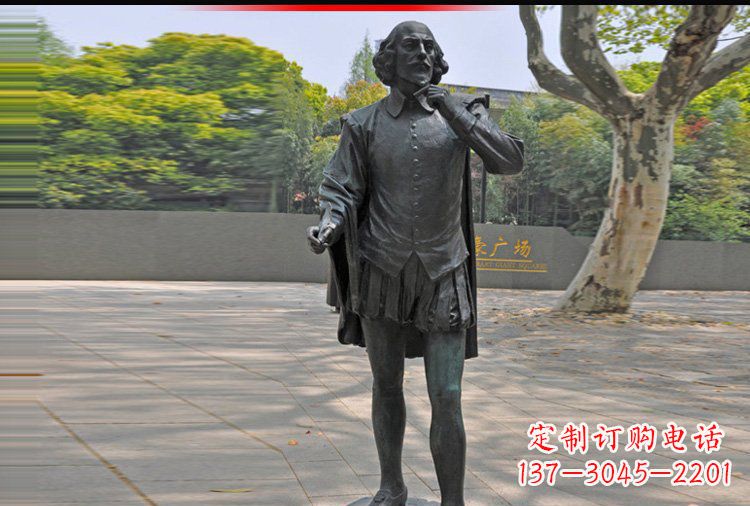 周口西方名人莎士比亚铜雕