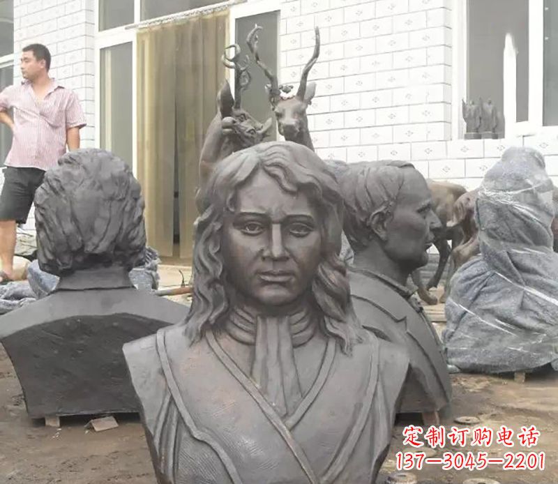 周口西方名人胸雕铜雕