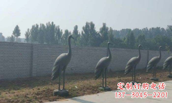 周口仙鹤抽象铜雕 (2)