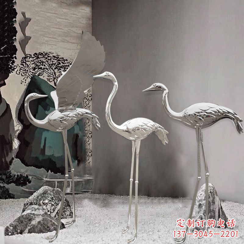 周口仙鹤雕塑不锈钢