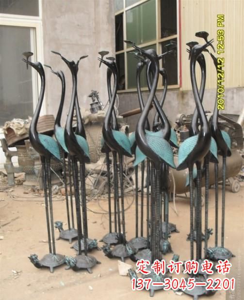 周口仙鹤动物铜雕