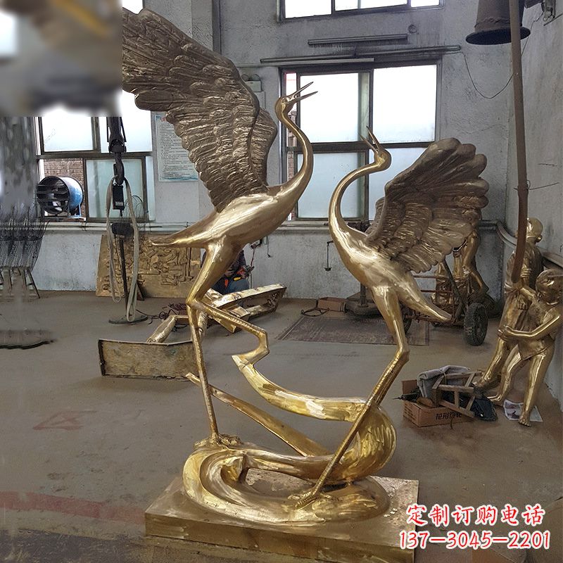 周口仙鹤铜雕景观