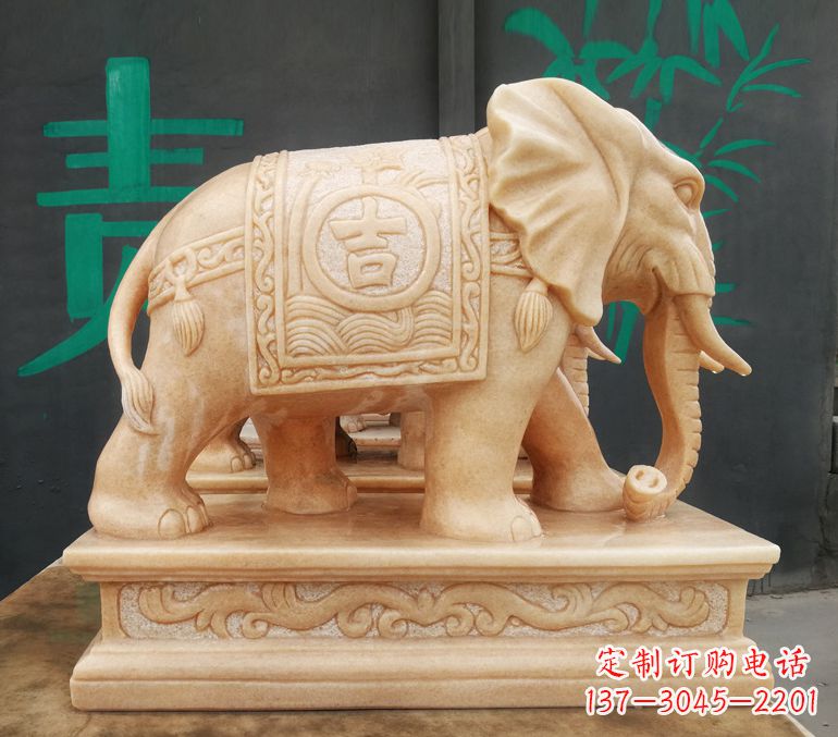 周口现代石雕大象雕像