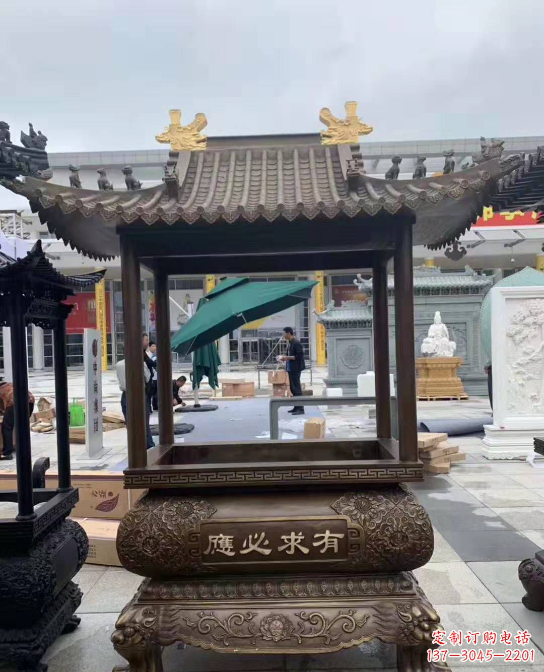 周口香炉铜雕户外摆件寺庙景观雕塑