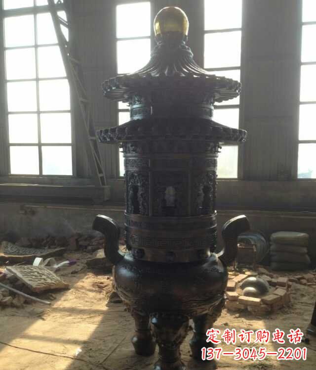 周口香炉铜雕塑 (2)