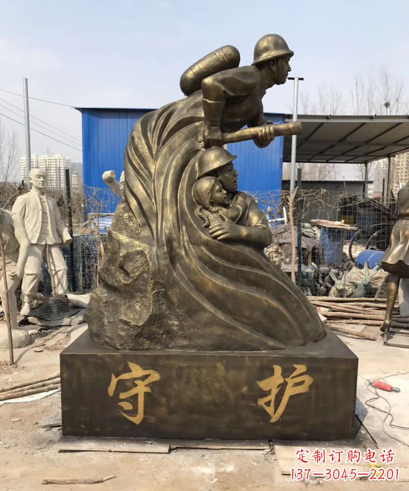 周口消防员铜雕112