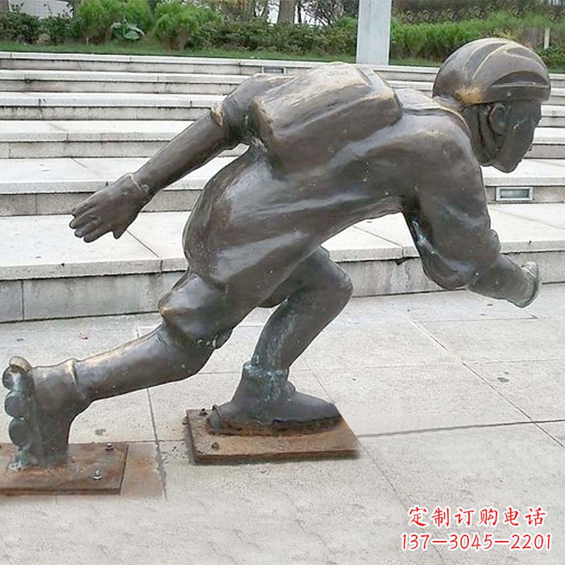 周口小孩滑旱冰广场人物运动雕塑